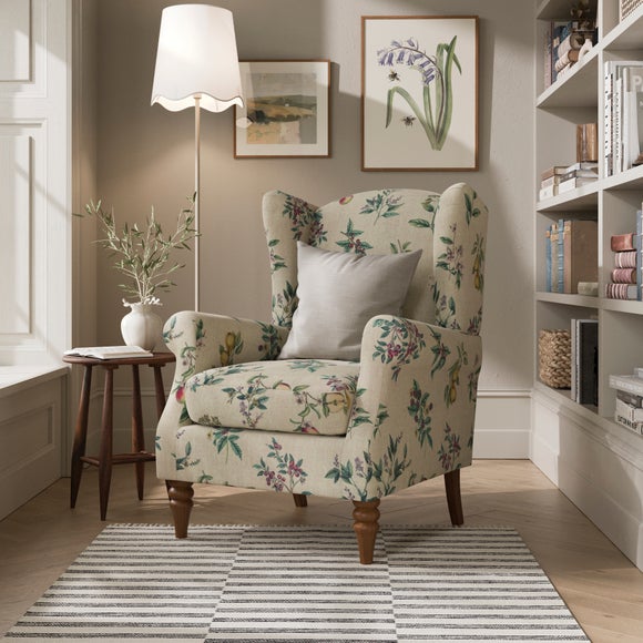 Charnwood Botanical Orchard Print Scroll Armchair