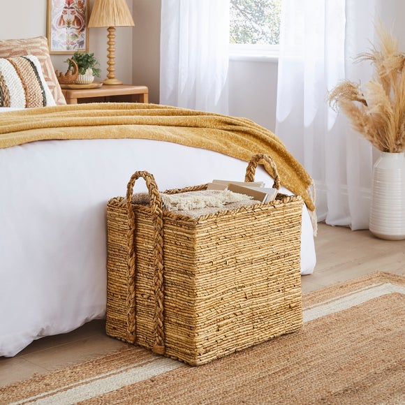 Large Square Banana Bark Storage Basket