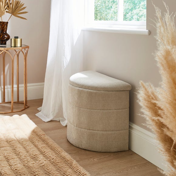Chenille Half Moon Ottoman