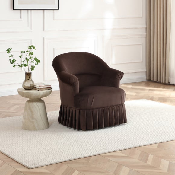Goldie Frill Velvet Accent Chair