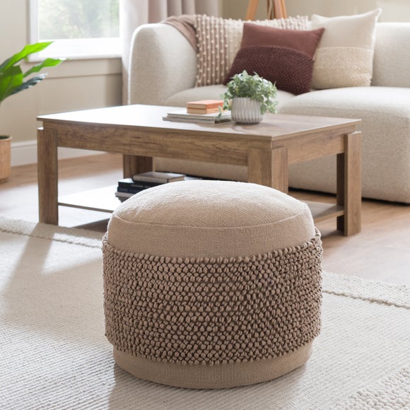 Jersey Bobble Banded Cotton Pouffe
