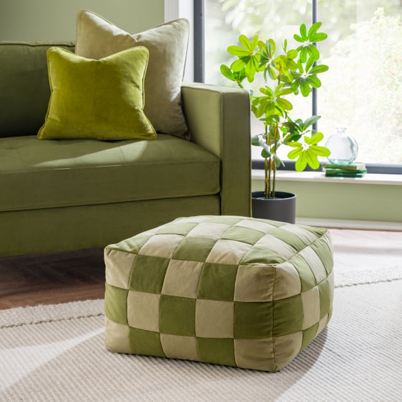 Eliza Patchwork Cube Pouffe