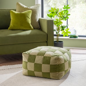 Eliza Patchwork Cube Pouffe
