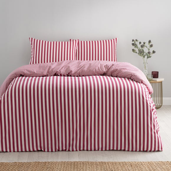 Durham Stripe 100% Cotton Duvet Cover and Pillowcase Set