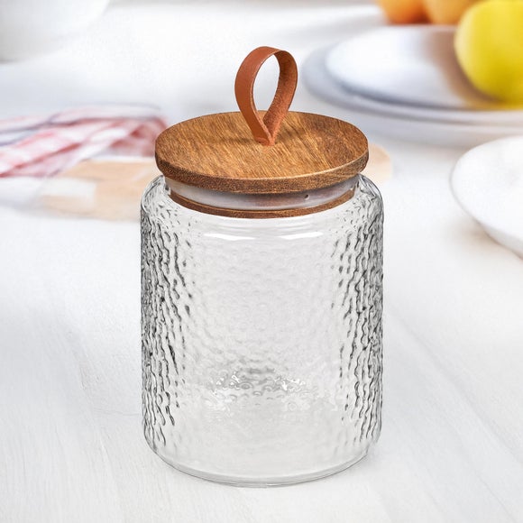 Hammered Glass Canister