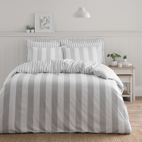 View Kent Broad Stripe 100 Cotton Duvet Cover & Pillowcase Set View Kent Broad Stripe 100 Cotton Duvet Cover & Pillowcase Set