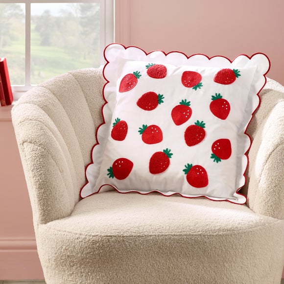 Catherine Lansfield Strawberry Rectangle Cushion | Dunelm