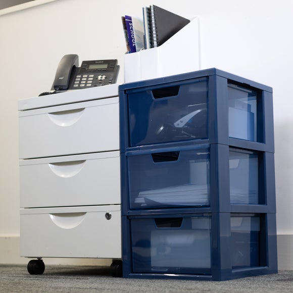 Plastic 3 Drawer Tower Unit