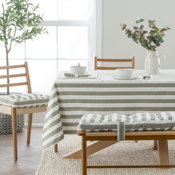 View Striped Cotton Tablecloth View Striped Cotton Tablecloth