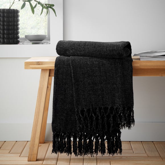 Catherine Lansfield Wilson Plain Chenille Throw 130cm x 170cm