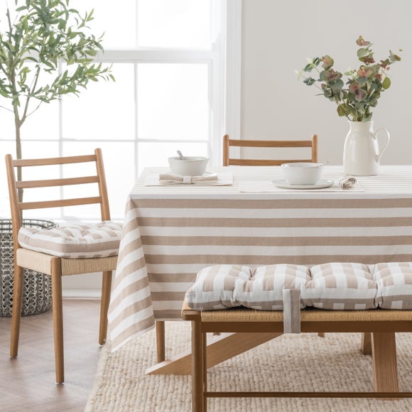 View Striped Cotton Tablecloth View Striped Cotton Tablecloth