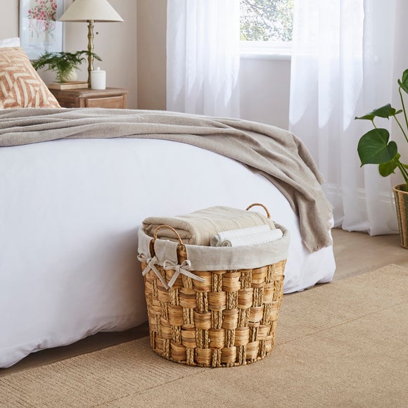 Waterhyacinth Braided Round Storage Basket