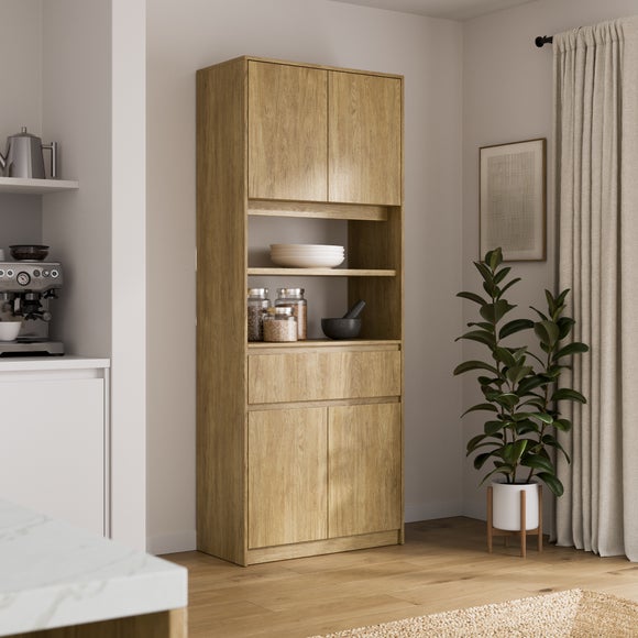 View Chalbury Tall Kitchen Cabinet- Oak Effect View Chalbury Tall Kitchen Cabinet- Oak Effect