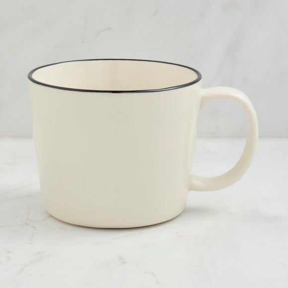 View Bistro Painted Rim Flat White Mug View Bistro Painted Rim Flat White Mug