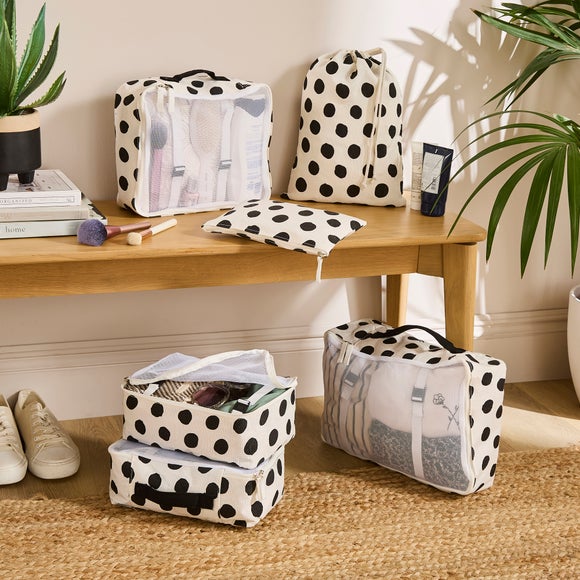 Set of 6 Polka Dot Packing Cubes