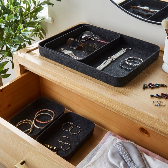 Set of 4 Felt Jewellery Organiser Trays