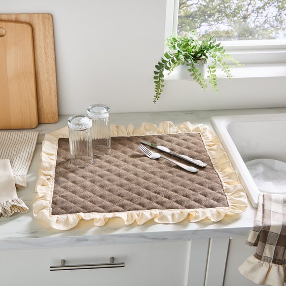 Natural Frilled Dish Drying Mat