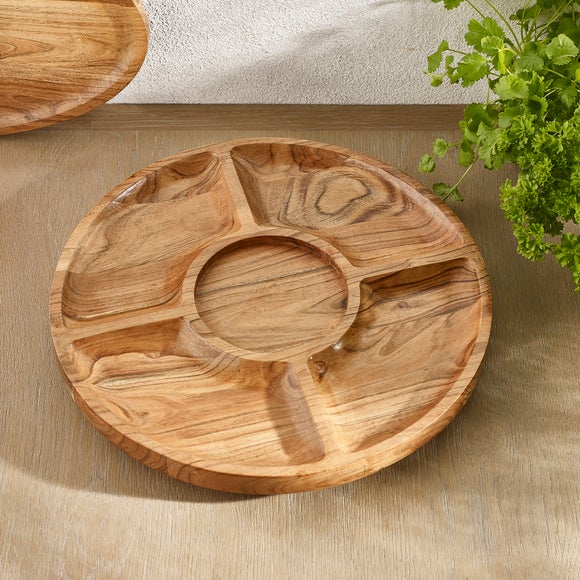 Wooden Chip n' Dip Lazy Susan Board