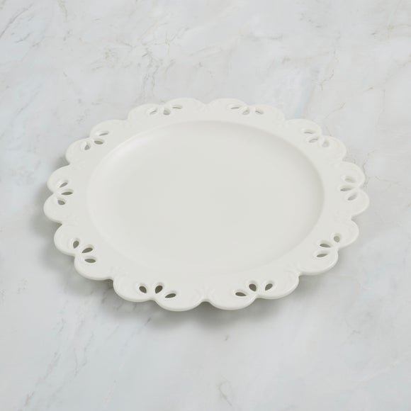 Charming Carved Round Cake Plate