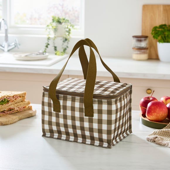 Square Gingham Lunch Bag