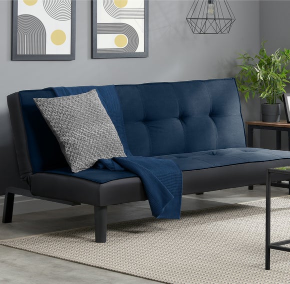 Return - Aurora Velvet Double Sofa Bed, Midnight