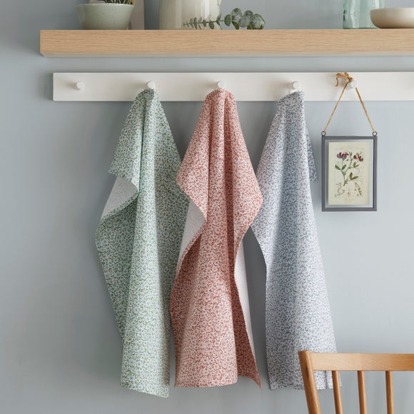 Pack of 3 Vintage Ditsy Floral Tea Towels