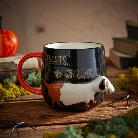 3D Halloween Treats No Tricks Dog Mug