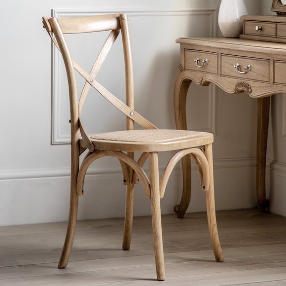 Return - Cannock Set of 2 Dining Chairs, Oak & Rattan