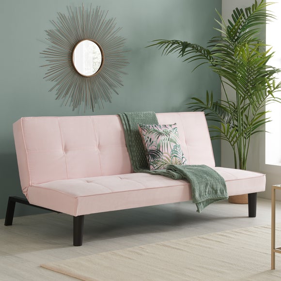 Return - Aurora Velvet Double Sofa Bed, Pink