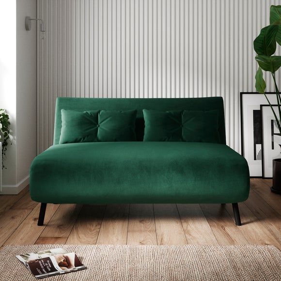 Return - Phoebe Velvet Double Sofa Bed, Bottle Green