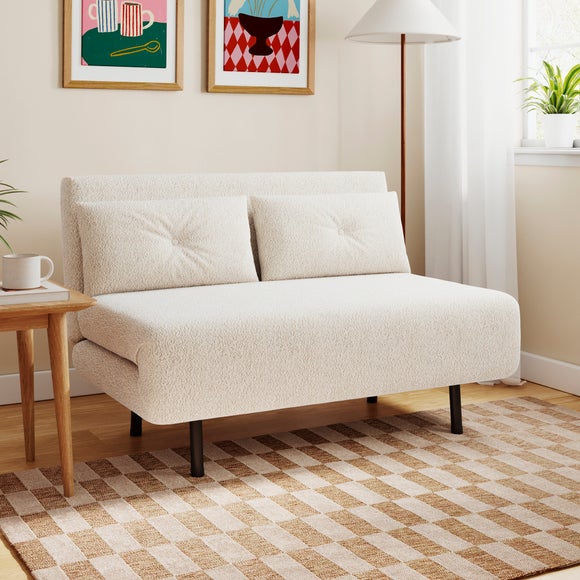 Return - Phoebe Sherpa Small Double 2 Seater Sofa Bed, Ivory