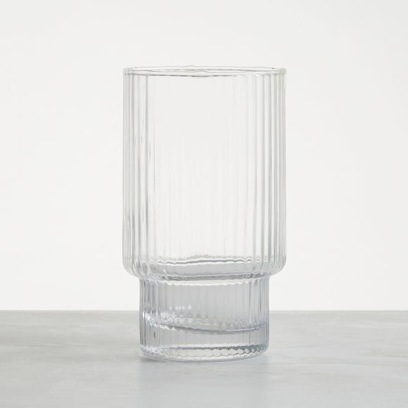 Stackable Ribbed High Ball Glass