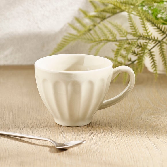 Photo of embossed tulip stoneware mug