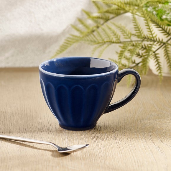 Photo of embossed tulip stoneware mug