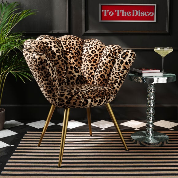 Vivian Leopard Print Velvet Cocktail Chair