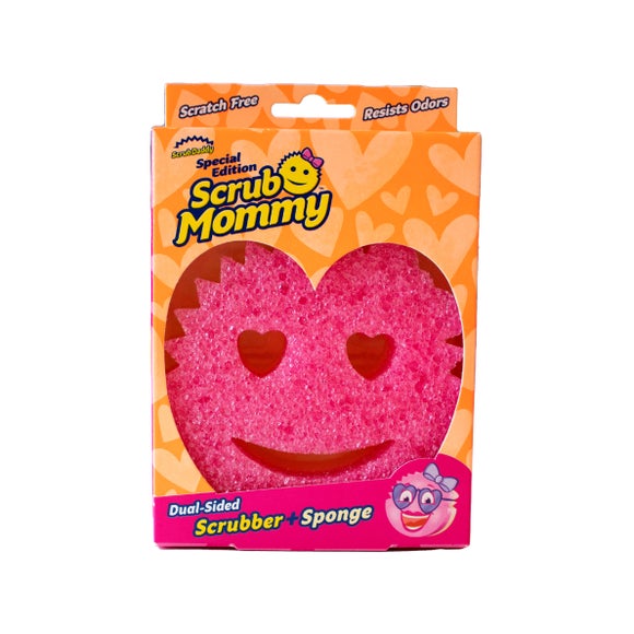 Scrub Mommy Pink with Heart Eyes Sponge