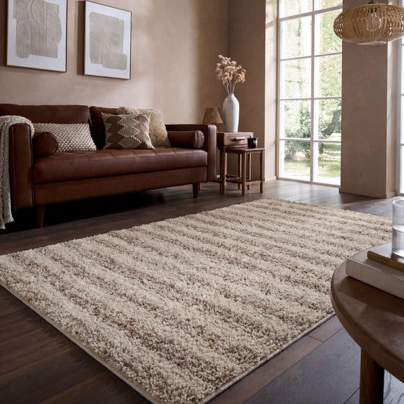 View Arven Striped Wool-look Shaggy Rug View Arven Striped Wool-look Shaggy Rug