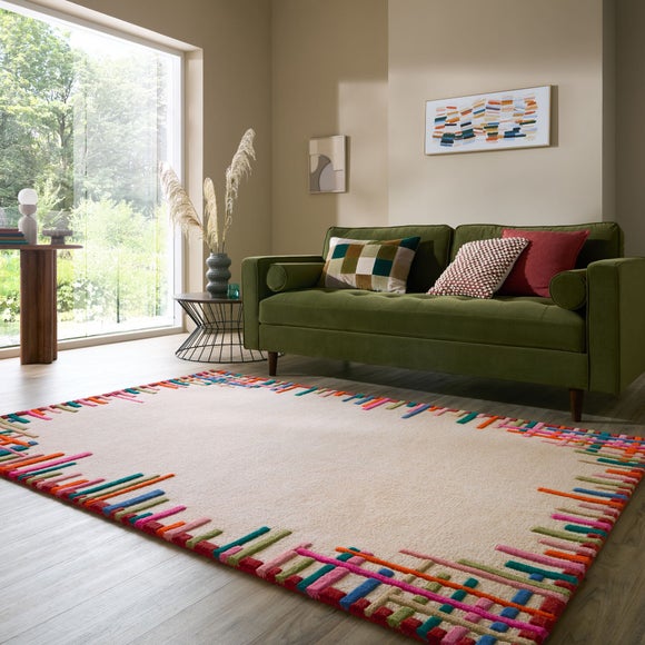 Sketch Border Wool Rug