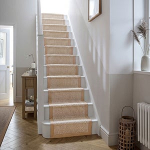 Sisal Look Washable Border Stair Runner