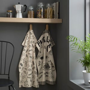 Pack Of 2 Bistro Pasta Lover Club Tea Towels