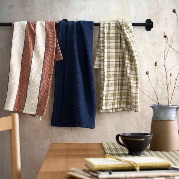 Pack of 3 Salvage Stripe Tea Towels