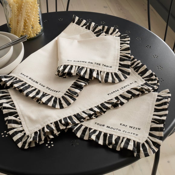Pack of 4 Bistro Slogan Napkins
