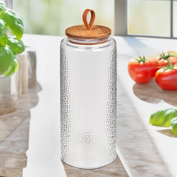 Hammered Glass Spaghetti Canister