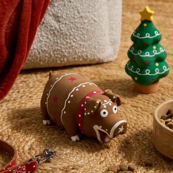 Christmas Pig Latex Dog Toy