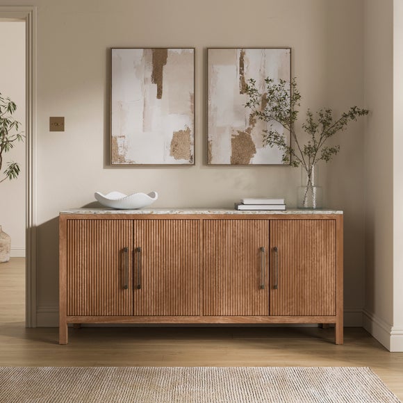 Tatum Large Sideboard, Marble and Mango Wood