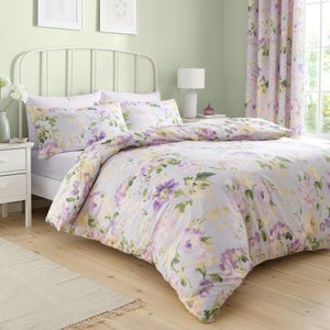 Dreams N Drapes Flourette Polycotton Duvet Cover & Pillowcase Set