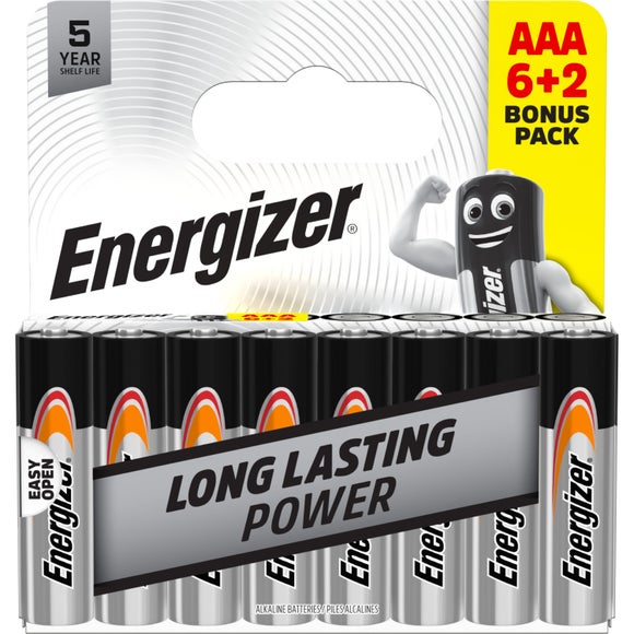 Pack of 8 Energizer Everyday AAA Batteries