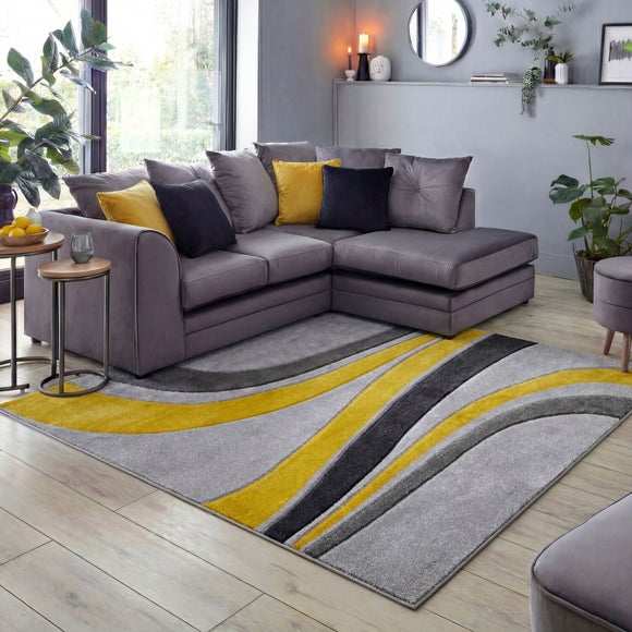 Mirage Flow Abstract Swirl Square Rug