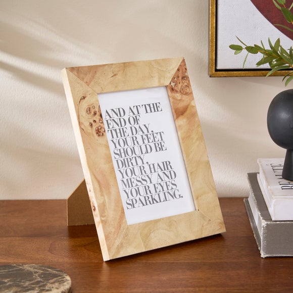 Burled Wood Veneer Photo Frame