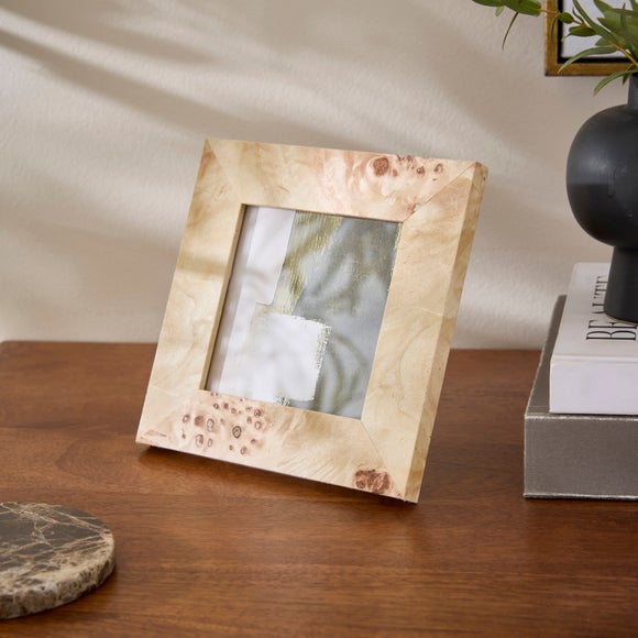 Burled Wood Veneer Square Photo Frame